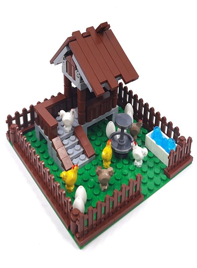 TNDCKP Farm Animals Zoo Building Block Set A, Farm Animal Building Toys, Sheep, Horse Farm, Chicken Coop, Panda, Giraffe, Cowshed, Duck Pond, Compatible with Lego 853792 Accessory for Ages 6-12 - Image 5